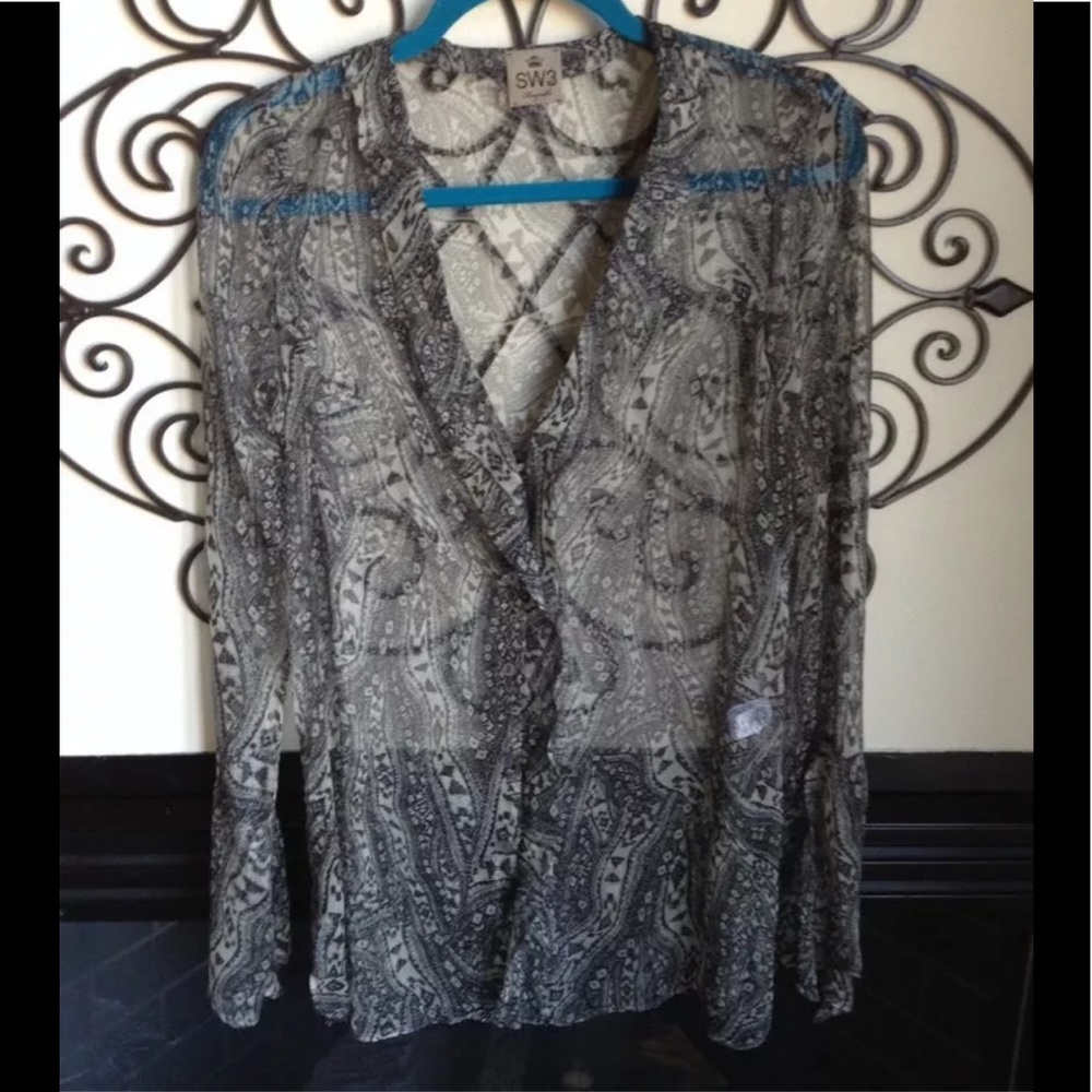 SW3 bespoke 100% silk blouse S button front blouse